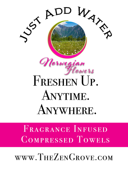 Norwegian Flowers Compressed Towels